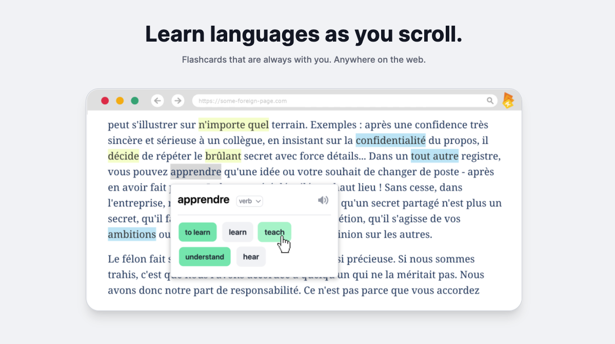 Masterlingo - Learn languages as you scroll